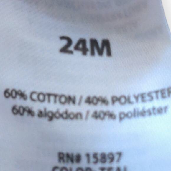 GARANIMALS Teal Current Family Favorite One Piece Bodysuit 24 Months - Picture 3 of 6